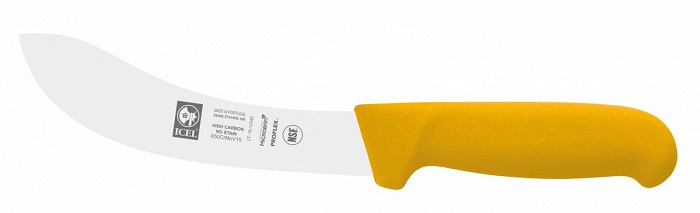 Нож для снятия кожи 180/310 мм. изогнутый, желтый SAFE Icel /1/6/ 71767