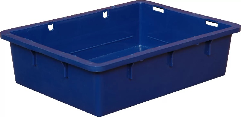 Ящик 532*400*141 мм. сырк-твор. конусный сплошной синий /1/50/ 65067