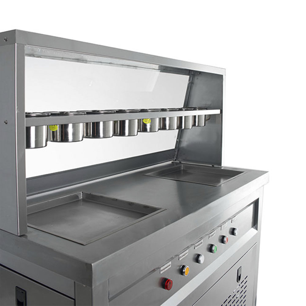 Фризер для ролл мороженого KCB-2F Foodatlas (контейнеры, стол для топпингов, 2 компрессора)