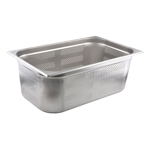Гастроемкость 1/1 h=200 мм. 27,8 л. нерж.перфорир. d=4 мм. MGsteel /1/6/ 39101