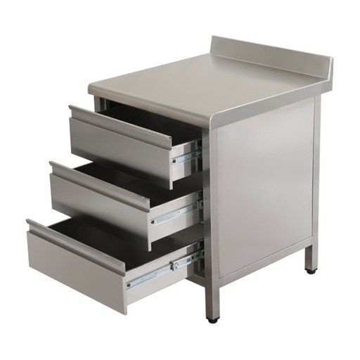 Стол производственный закрытый  Люкс с бортом с выдвижными ящиками &mdash; Симэко 002.ALА.100300