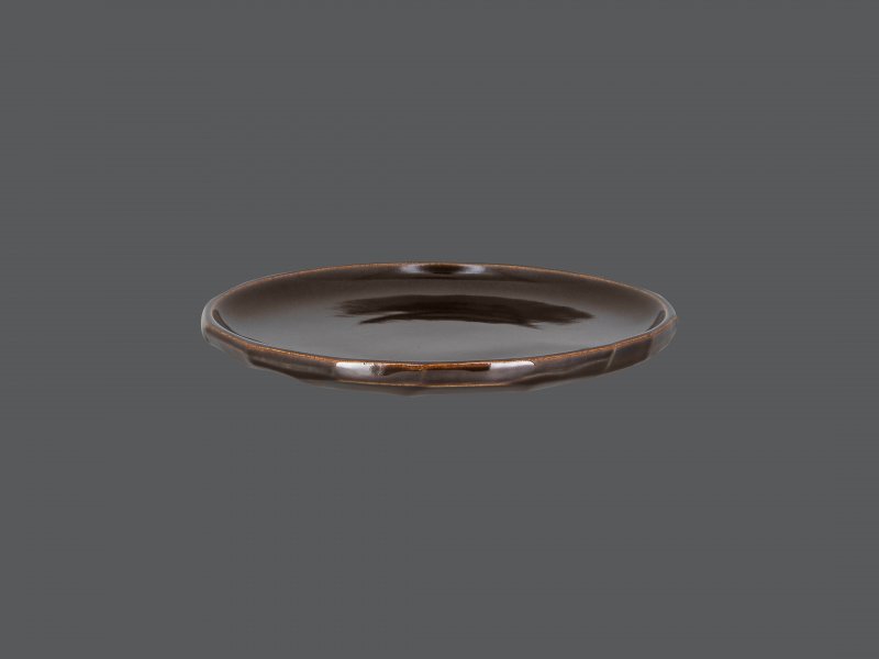 Тарелка коричневая плоская (край -многоугольник) d=24см  RAK Porcelain «Sketches»