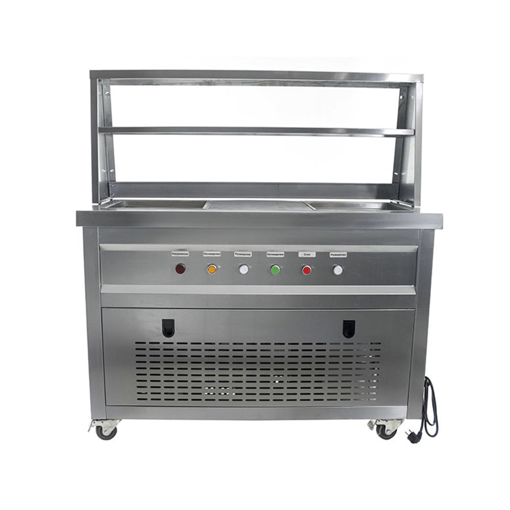 Фризер для ролл мороженого KCB-2F Foodatlas (контейнеры, стол для топпингов, 2 компрессора)