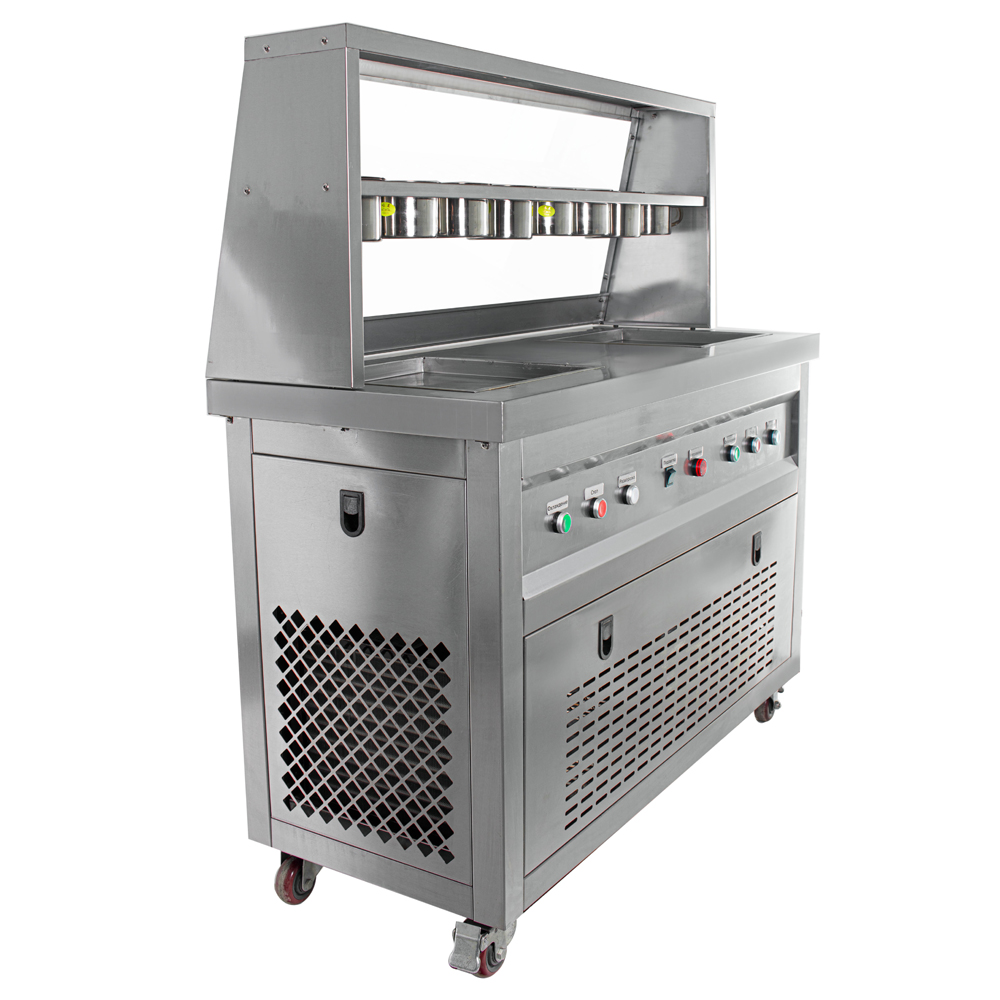 Фризер для ролл мороженого KCB-2F Foodatlas (контейнеры, свет.короб, стол для топпингов, 2 компр)