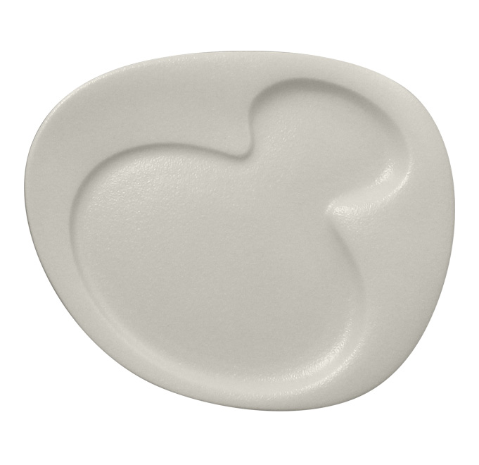 Тарелка овальная с 2 зонами RAK Porcelain «NeoFusion Sand», 24x20 см