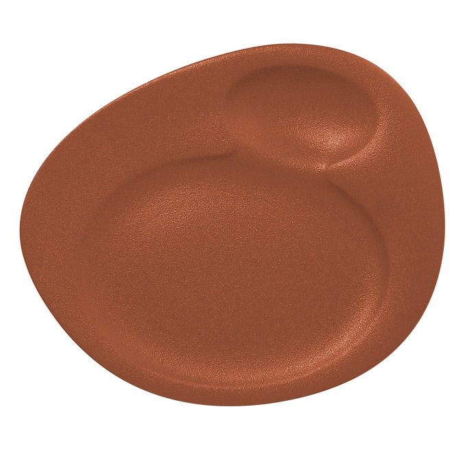 Тарелка для подачи с 2 зонами RAK Porcelain «NeoFusion Terra», 32x26,5 см