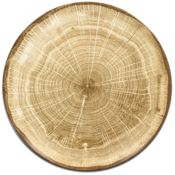 Тарелка "Coupe" круглая плоская зеленая RAK Porcelain «WoodArt», D=29 см