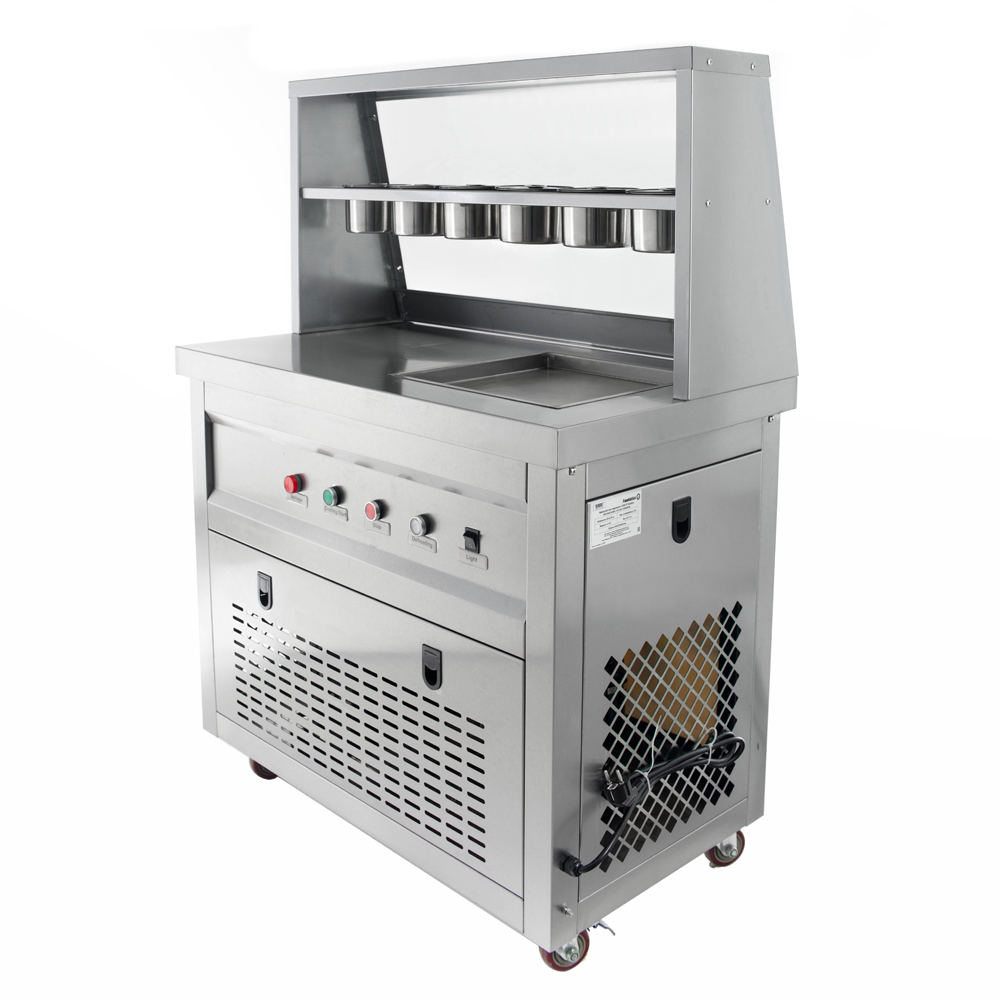 Фризер для ролл мороженого KCB-1F Foodatlas (контейнеры, световой короб, стол для топпингов)