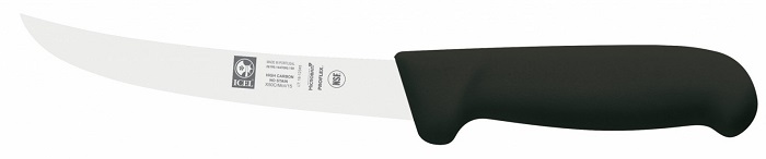Нож обвалочный 150/280 мм. изогнутый, черный SAFE Icel /1/ 71753