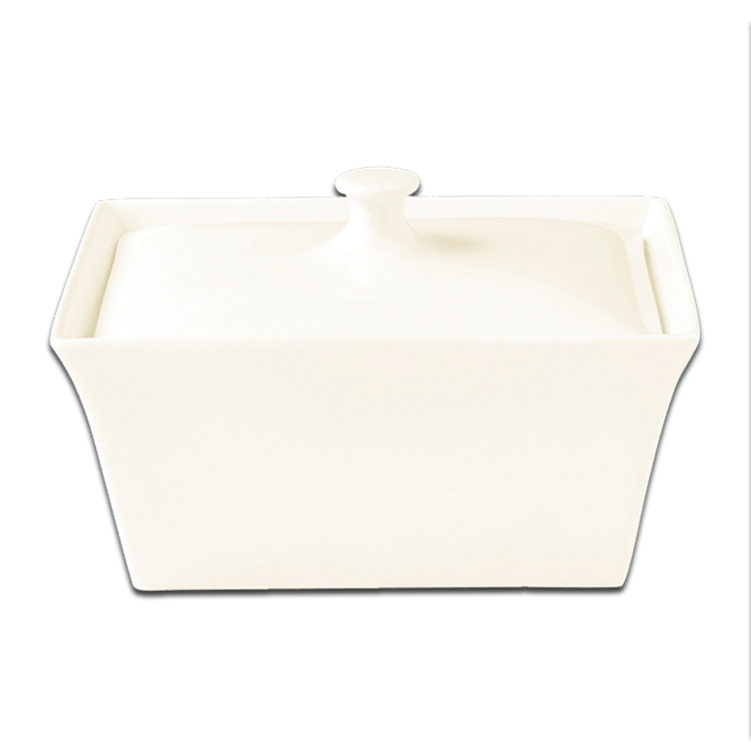 Емкость прямоугольная с крышкой 390мл RAK Porcelain «Minimax», 15x12 см