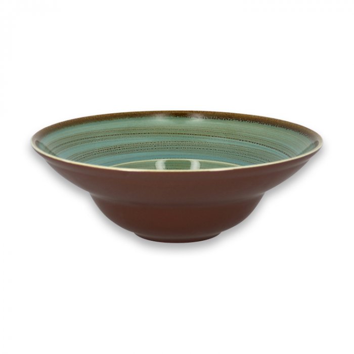Тарелка круглая глубокая Lagoon RAK Porcelain «TWIRL», D=26 см, H=9 см, 480 мл