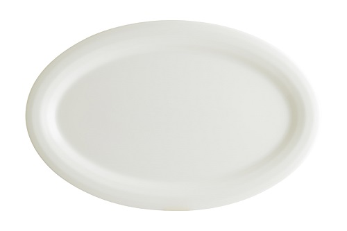 Блюдо овальное 320*235 мм. Белый, форма Хало широкая полоска /1/6/ 68956