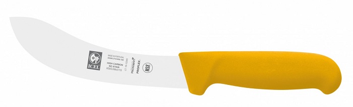 Нож для снятия кожи 160/290 мм. изогнутый, желтый SAFE Icel /1/6/ 71766