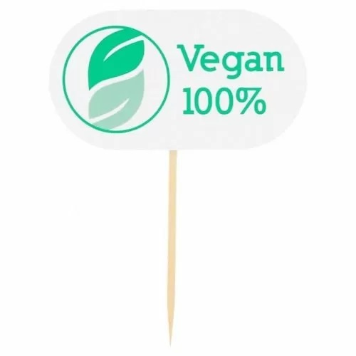 Флажок &quot;VEGAN&quot; 8 см. 100 шт/уп /1/ 64524