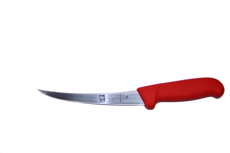 Нож обвалочный 150/290 мм. изогнутый, полугибкое лезвие, красный SAFE Icel /1/6/ 56062